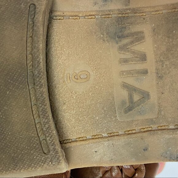 Mia Dannie Gladiator Sandals Brown Braided Size 9 Flat Bohemian Boho Strappy - Picture 10 of 12